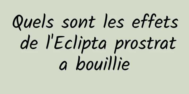 Quels sont les effets de l'Eclipta prostrata bouillie