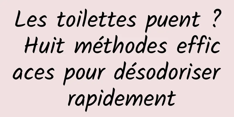 Les toilettes puent ? Huit méthodes efficaces pour désodoriser rapidement