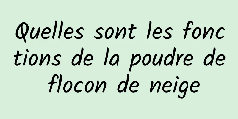 Quelles sont les fonctions de la poudre de flocon de neige