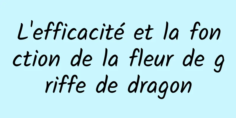 L'efficacité et la fonction de la fleur de griffe de dragon