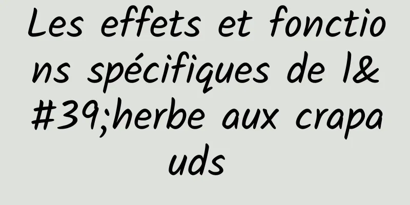 Les effets et fonctions spécifiques de l'herbe aux crapauds 