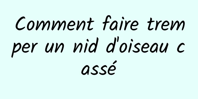 Comment faire tremper un nid d'oiseau cassé