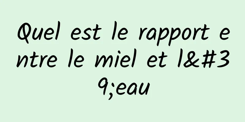 Quel est le rapport entre le miel et l'eau