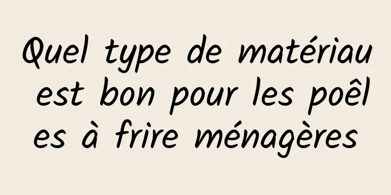 Quel type de matériau est bon pour les poêles à frire ménagères