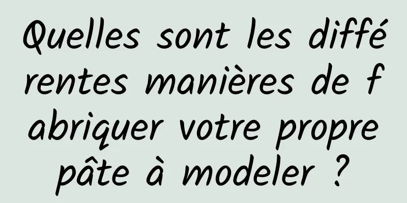 Quelles sont les différentes manières de fabriquer votre propre pâte à modeler ? 