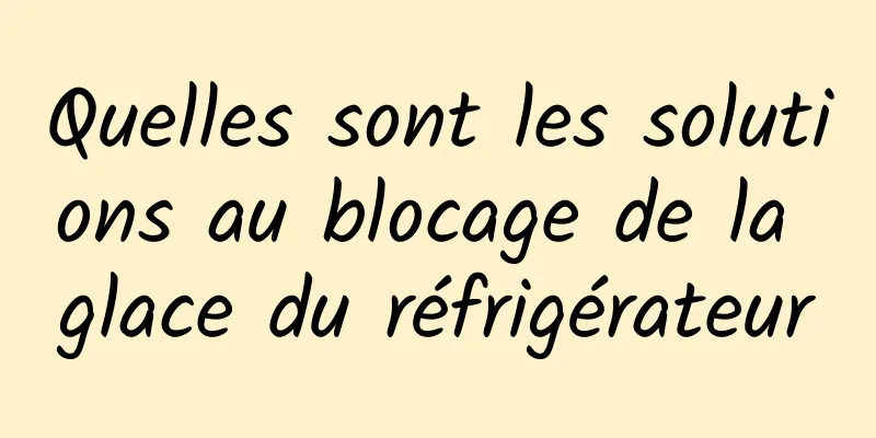 Quelles sont les solutions au blocage de la glace du réfrigérateur