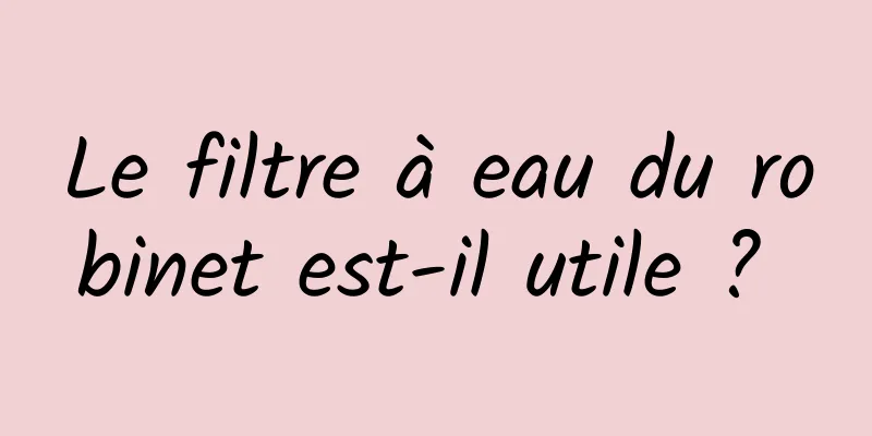 Le filtre à eau du robinet est-il utile ? 