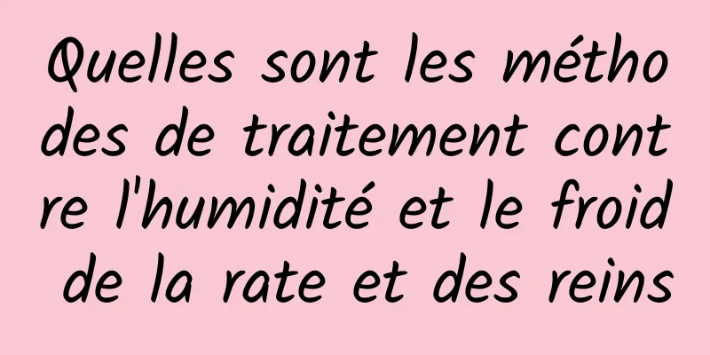 Quelles sont les méthodes de traitement contre l'humidité et le froid de la rate et des reins