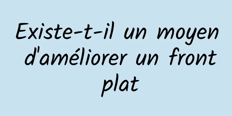 Existe-t-il un moyen d'améliorer un front plat