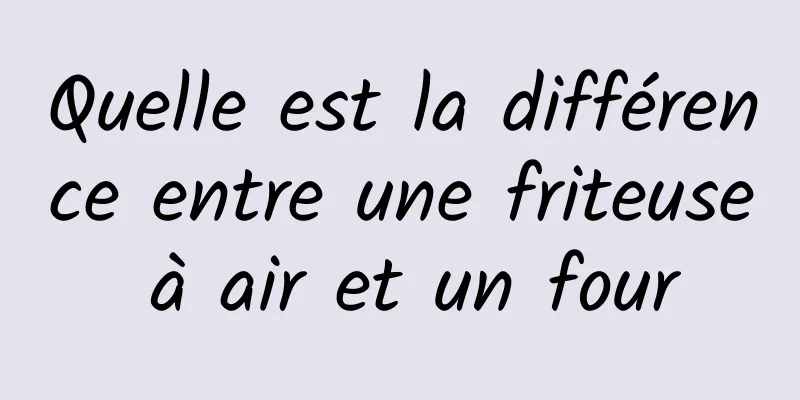 Quelle est la différence entre une friteuse à air et un four