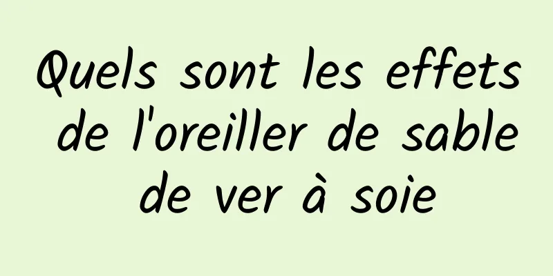 Quels sont les effets de l'oreiller de sable de ver à soie