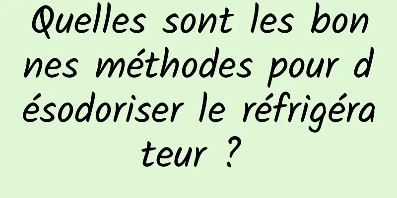 Quelles sont les bonnes méthodes pour désodoriser le réfrigérateur ? 