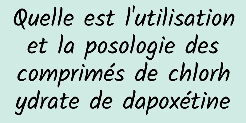 Quelle est l'utilisation et la posologie des comprimés de chlorhydrate de dapoxétine