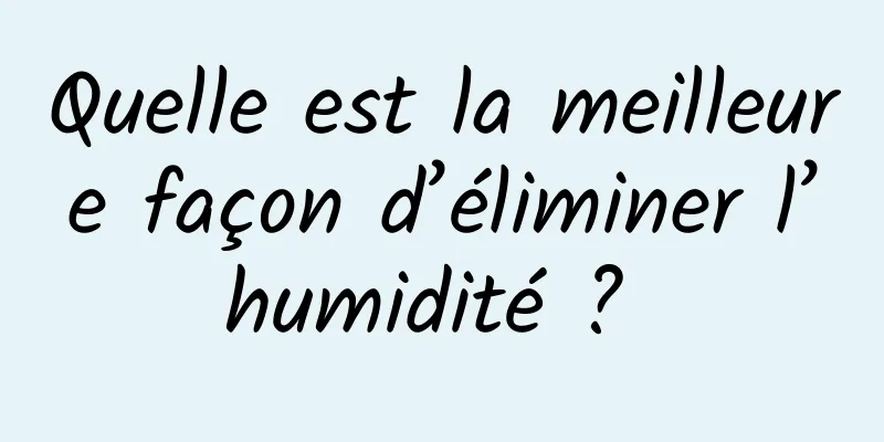 Quelle est la meilleure façon d’éliminer l’humidité ? 