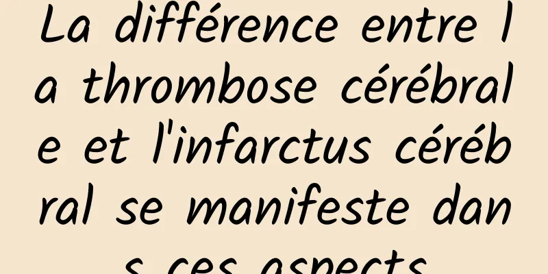 La différence entre la thrombose cérébrale et l'infarctus cérébral se manifeste dans ces aspects