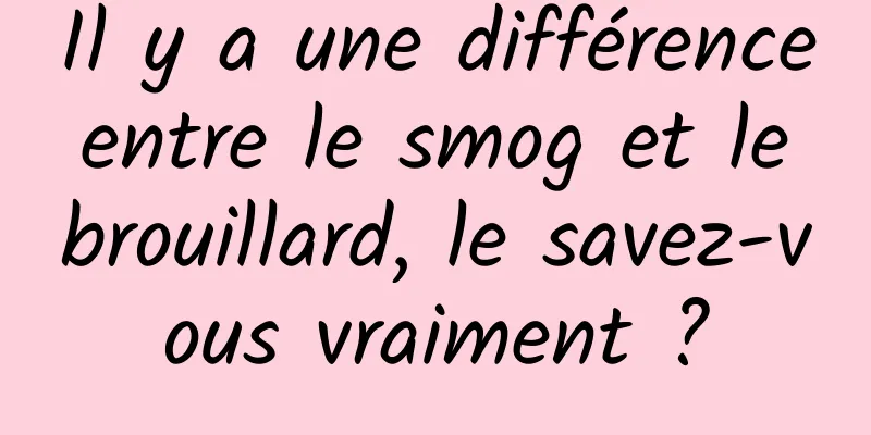 Il y a une différence entre le smog et le brouillard, le savez-vous vraiment ?