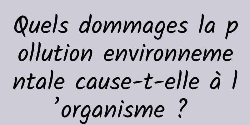 Quels dommages la pollution environnementale cause-t-elle à l’organisme ? 