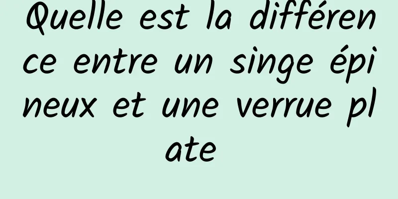 Quelle est la différence entre un singe épineux et une verrue plate 