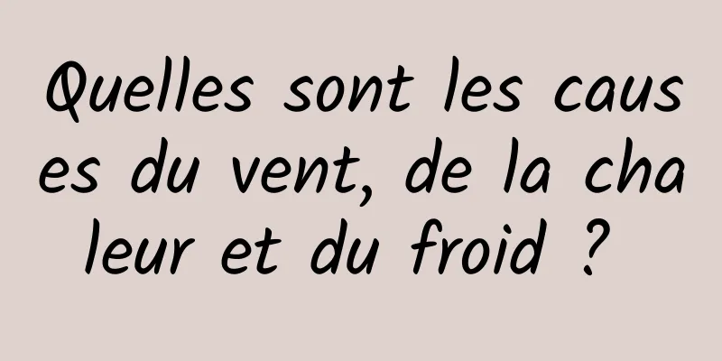 Quelles sont les causes du vent, de la chaleur et du froid ? 