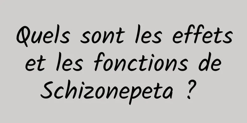 Quels sont les effets et les fonctions de Schizonepeta ? 