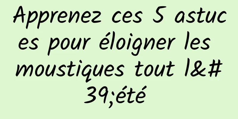 Apprenez ces 5 astuces pour éloigner les moustiques tout l'été 