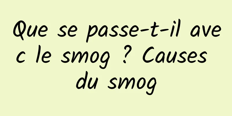 Que se passe-t-il avec le smog ? Causes du smog