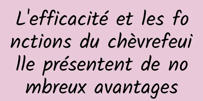 L'efficacité et les fonctions du chèvrefeuille présentent de nombreux avantages