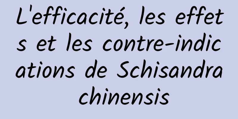 L'efficacité, les effets et les contre-indications de Schisandra chinensis