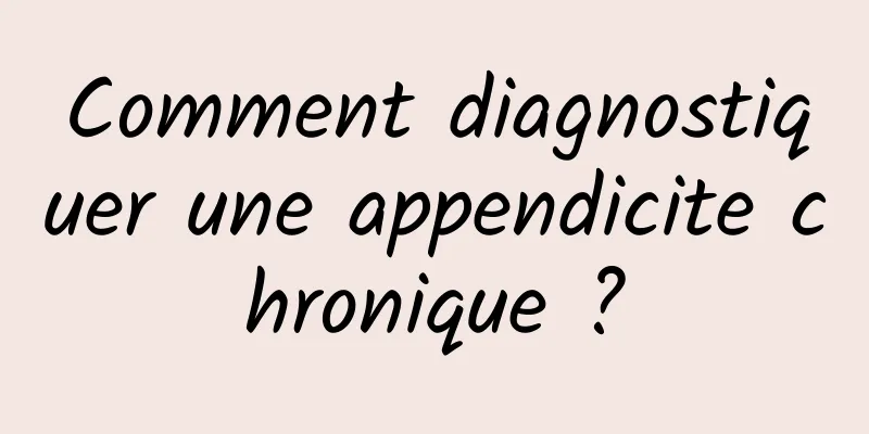 Comment diagnostiquer une appendicite chronique ?