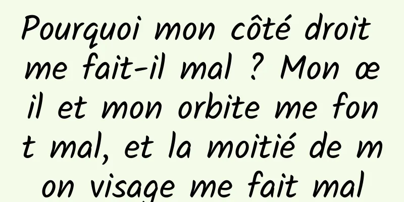 Pourquoi mon côté droit me fait-il mal ? Mon œil et mon orbite me font mal, et la moitié de mon visage me fait mal