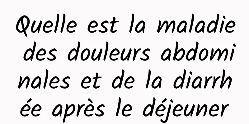 Quelle est la maladie des douleurs abdominales et de la diarrhée après le déjeuner