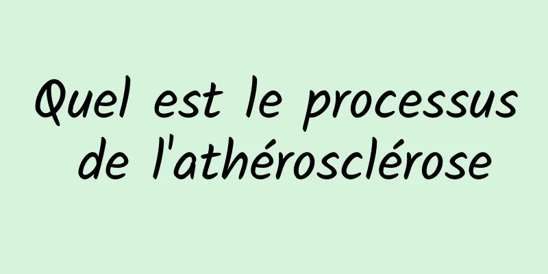 Quel est le processus de l'athérosclérose