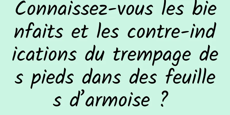 Connaissez-vous les bienfaits et les contre-indications du trempage des pieds dans des feuilles d’armoise ? 