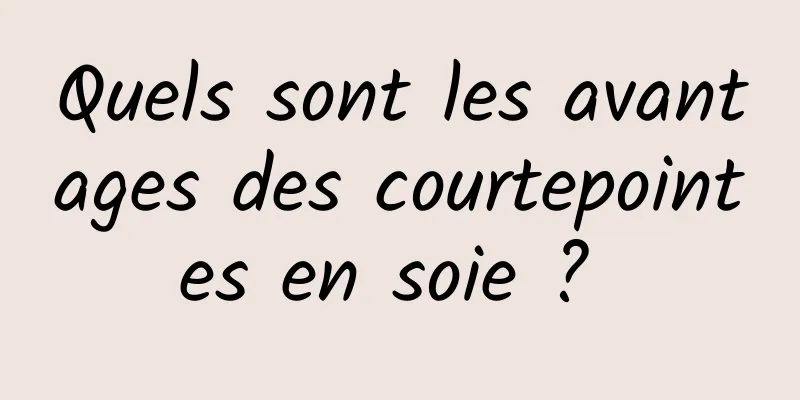 Quels sont les avantages des courtepointes en soie ? 