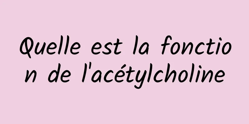 Quelle est la fonction de l'acétylcholine