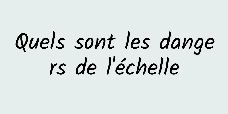 Quels sont les dangers de l'échelle