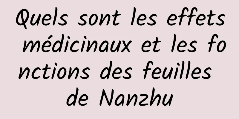 Quels sont les effets médicinaux et les fonctions des feuilles de Nanzhu