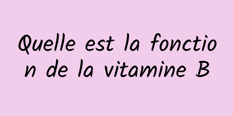 Quelle est la fonction de la vitamine B