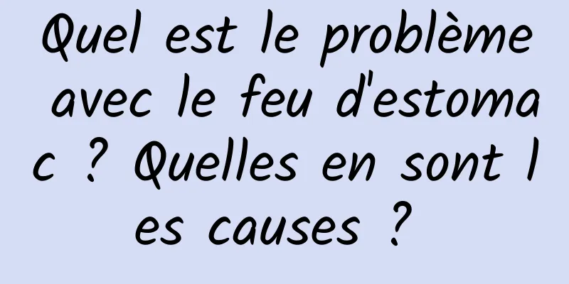 Quel est le problème avec le feu d'estomac ? Quelles en sont les causes ? 