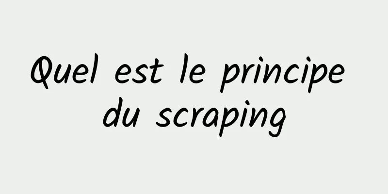 Quel est le principe du scraping