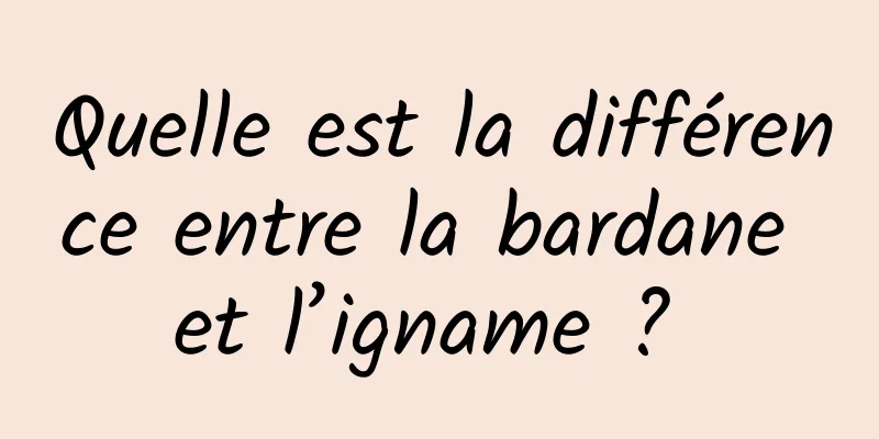 Quelle est la différence entre la bardane et l’igname ? 