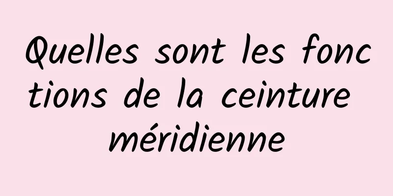 Quelles sont les fonctions de la ceinture méridienne