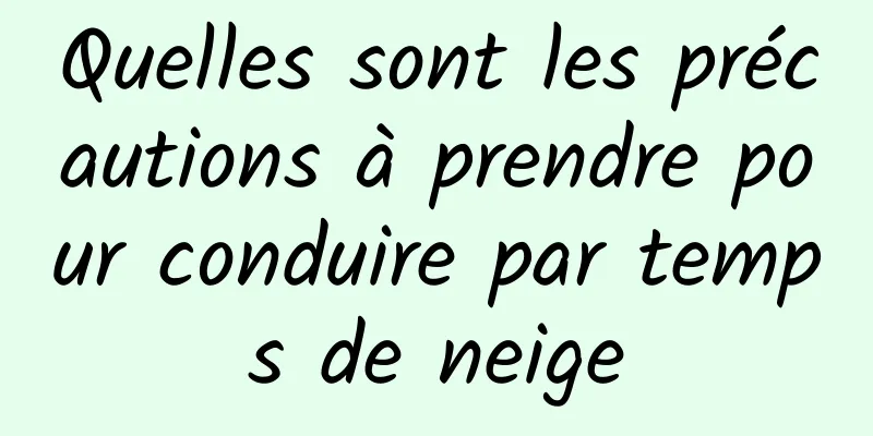 Quelles sont les précautions à prendre pour conduire par temps de neige