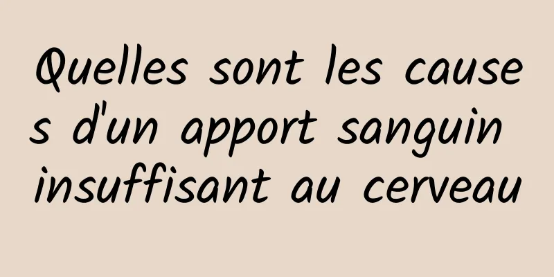 Quelles sont les causes d'un apport sanguin insuffisant au cerveau