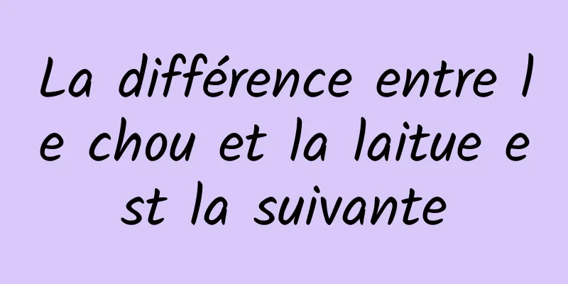 La différence entre le chou et la laitue est la suivante