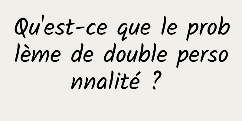 Qu'est-ce que le problème de double personnalité ? 