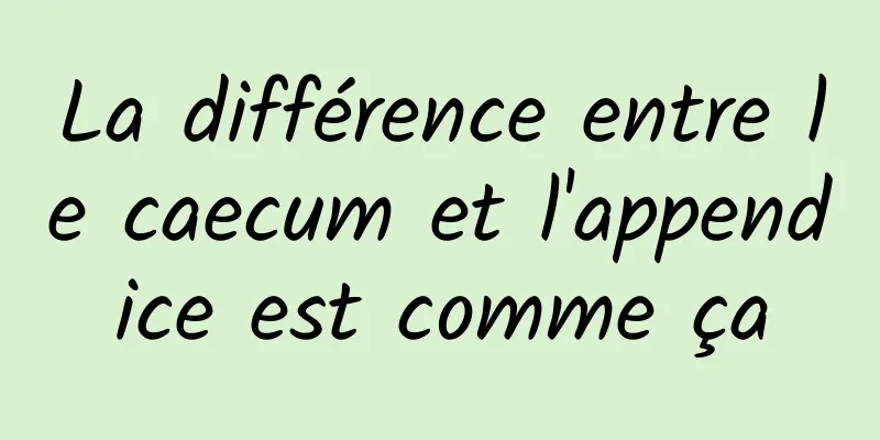 La différence entre le caecum et l'appendice est comme ça