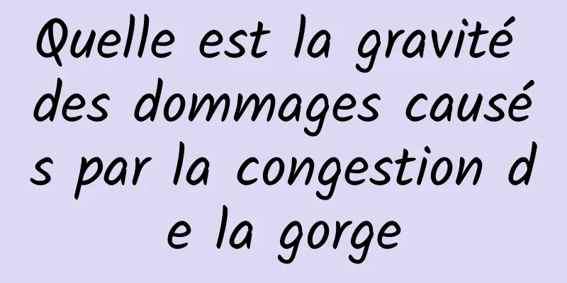 Quelle est la gravité des dommages causés par la congestion de la gorge