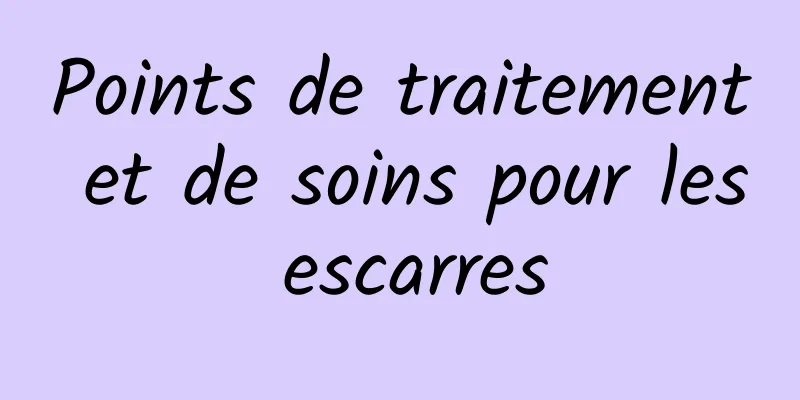 Points de traitement et de soins pour les escarres