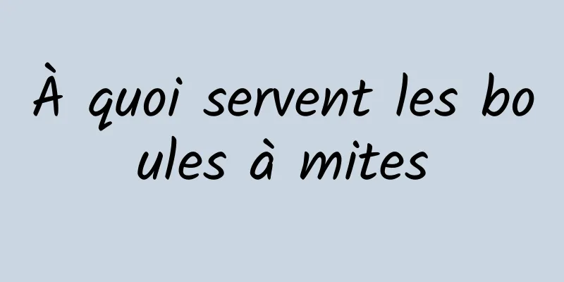 À quoi servent les boules à mites